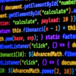 Bright and colorful JavaScript code displayed on a computer screen, showcasing programming.