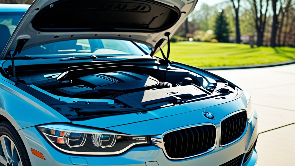 BMW F30 엔진룸 에어컨 컴프레서 점검 모습