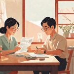 근로장려금 신청을 준비하는 가족 일러스트