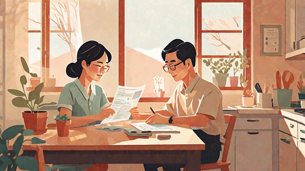 근로장려금 신청을 준비하는 가족 일러스트