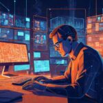 AI 도입 후 더 바빠진 개발자 일러스트