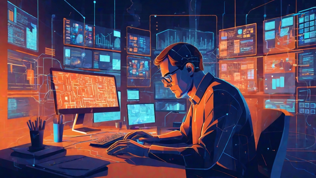 AI 도입 후 더 바빠진 개발자 일러스트