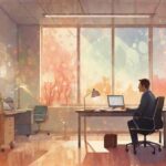 AI 화면 너머 행간을 읽는 사람 일러스트