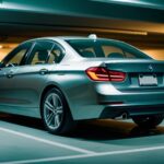 BMW F30 320i 주차장에서 OBD2 어댑터 연결 모습