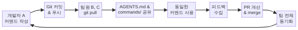 팀 슬래시 커맨드 git 공유 워크플로우